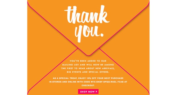 Kate-Spade welcome email brand engagement ideas